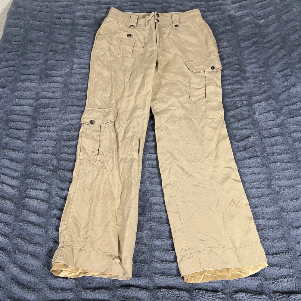 Lauren Ralph Lauren Khaki Wide-Leg Cargo Pants